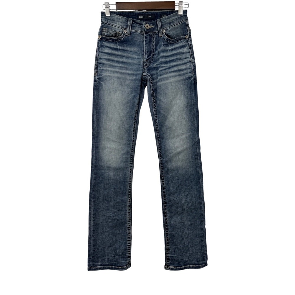 BKE Aiden Jeans Womens 26x34 Blue Low Rise Straigh Stretch Denim Medium Wash Y2K